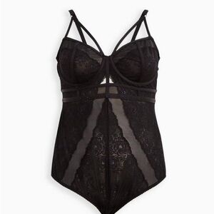 Torrid- Jeweled Black Lace Bodysuit